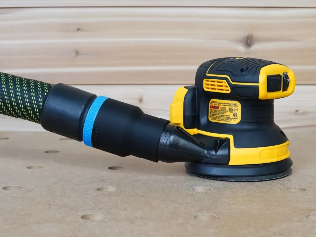 Use your shop vac 1-7/8th hose with the ToolCurve Hose adapter for the DEwalt 20v Sander