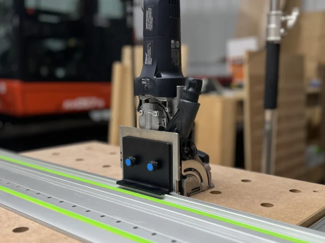 Use your Festool Domino with your track saw guide rail for plunge cuts
