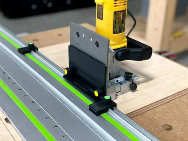 connect your dewalt joiner to your fesotol rail with our rail adapter