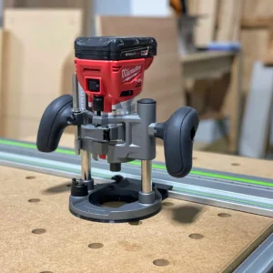 Milwaukee M18 Plunge router adapter for Festool and Makita track saw guides