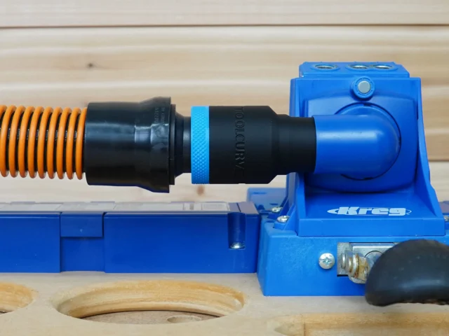 Kreg K5 Dust port pocket hole jig for a standard shop vac with a 1 1/4" hose