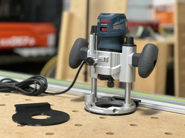 Bosch PR111 plunge base router adapter for track saw guide rails