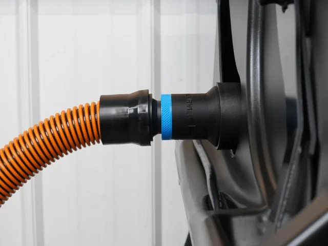 Use your 1-1/4" Shop Vac hose with your Saw Stop Jobsite Pro Table Saw lower 2 1/4" Dust port