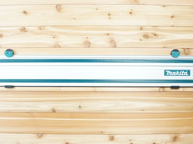 Track Saw guide rail wall mounts to keep Makita tracks on your garage