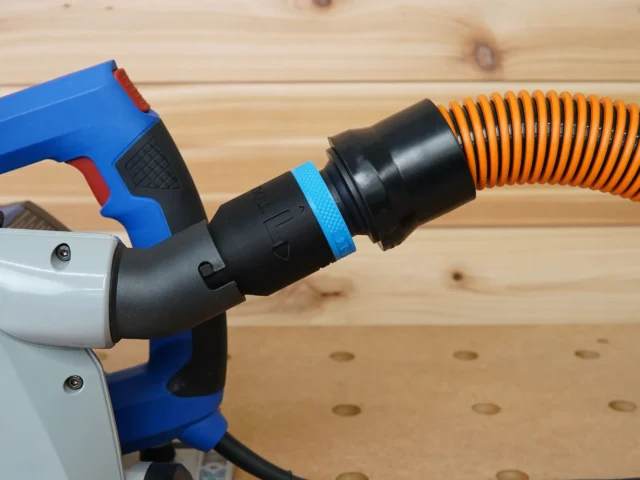 Use your shop vac 1-1/4" hose with your Kreg Track Saw