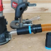 Milwaukee M18 2 1/4 HP Cordless router hose adapter for Shop Vac 1 1/4" Hose