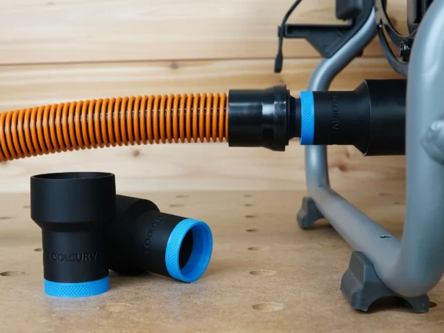 Use your shop vac 1-1/4th shop vac hose with your Ridgid table saw