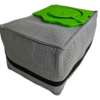Gray fabric reusable dust bag with green plastic lid attachment, designed for CTL SYS extractors