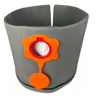 Macam 12-16 gallon reusable grey dust bag for Ridgid shop-vacs with orange inlet collar and zip base