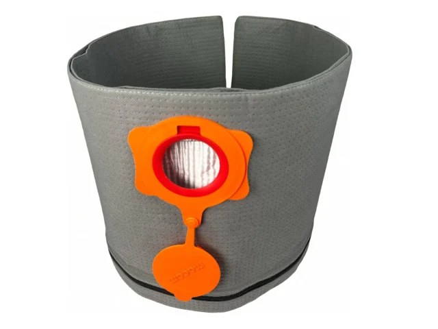 Macam 12-16 gallon reusable grey dust bag for Ridgid shop-vacs with orange inlet collar and zip base
