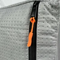 Macam reusable filter bag for Festool CT 48 with black zipper and orange pull tab, shown installed on mesh dust extractor fabric