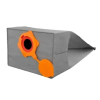 Macam reusable dust bag for FEIN Turbo extractors, gray fabric with orange plastic top ring, lid, and carrying handle