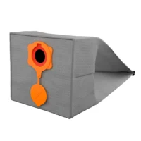 Gray fabric dust bag with orange plastic head and cap assembly, designed to fit FEIN Turbo dust extractors