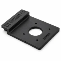Matte black ToolCurve guide rail adapter for the Kreg 20V trim router, standalone product rendering